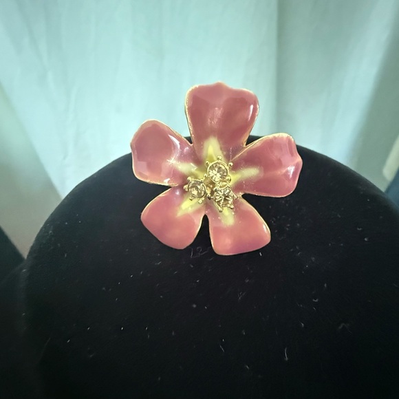 Chicos Pink and Gold tone Flower Ring - Picture 1 of 8
